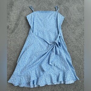 Girls Cute summer blue wrap dress